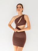 DRESS ALISA MINI BROWN