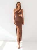 DRESS AMARA MAXI BROWN