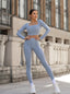 BLUSE RISETTE - STAUBIGES BLAU