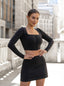 BLUSE RISETTE - SCHWARZ