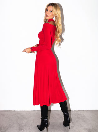 KLEID LAVERN MIDI ROT