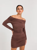 KLEID FELICIA MINI BRAUN