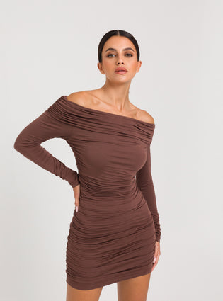 DRESS FELICIA MINI BROWN
