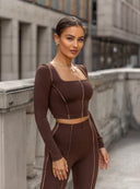 BLOUSE RISETTE BROWN