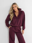 BLOUSE INES WINE VELVET