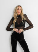 BLOUSE SHEER BLACK