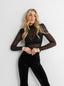 BLOUSE SHEER BLACK