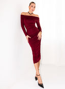 KLEID FELICIA MIDI WEINROT