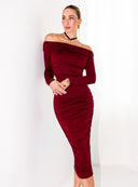 KLEID FELICIA MIDI WEINROT