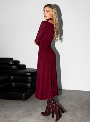 Dress lavern midi claret
