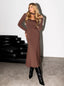 DRESS LAVERN MIDI BROWN