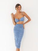 SKIRT SELIN DUSTY BLUE