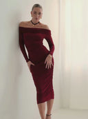KLEID FELICIA MIDI WEINROT